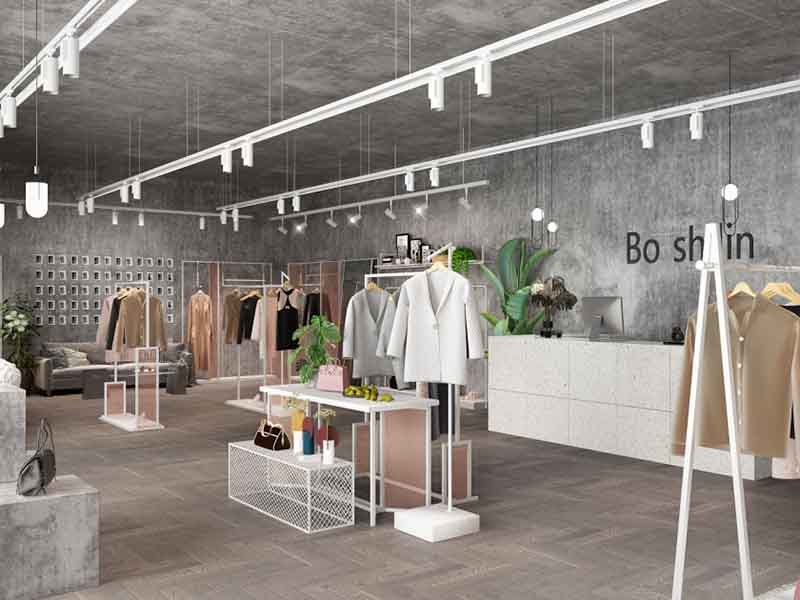 簡單時(shí)尚的小型衣服店鋪裝修，要注重空間利用和家具選擇